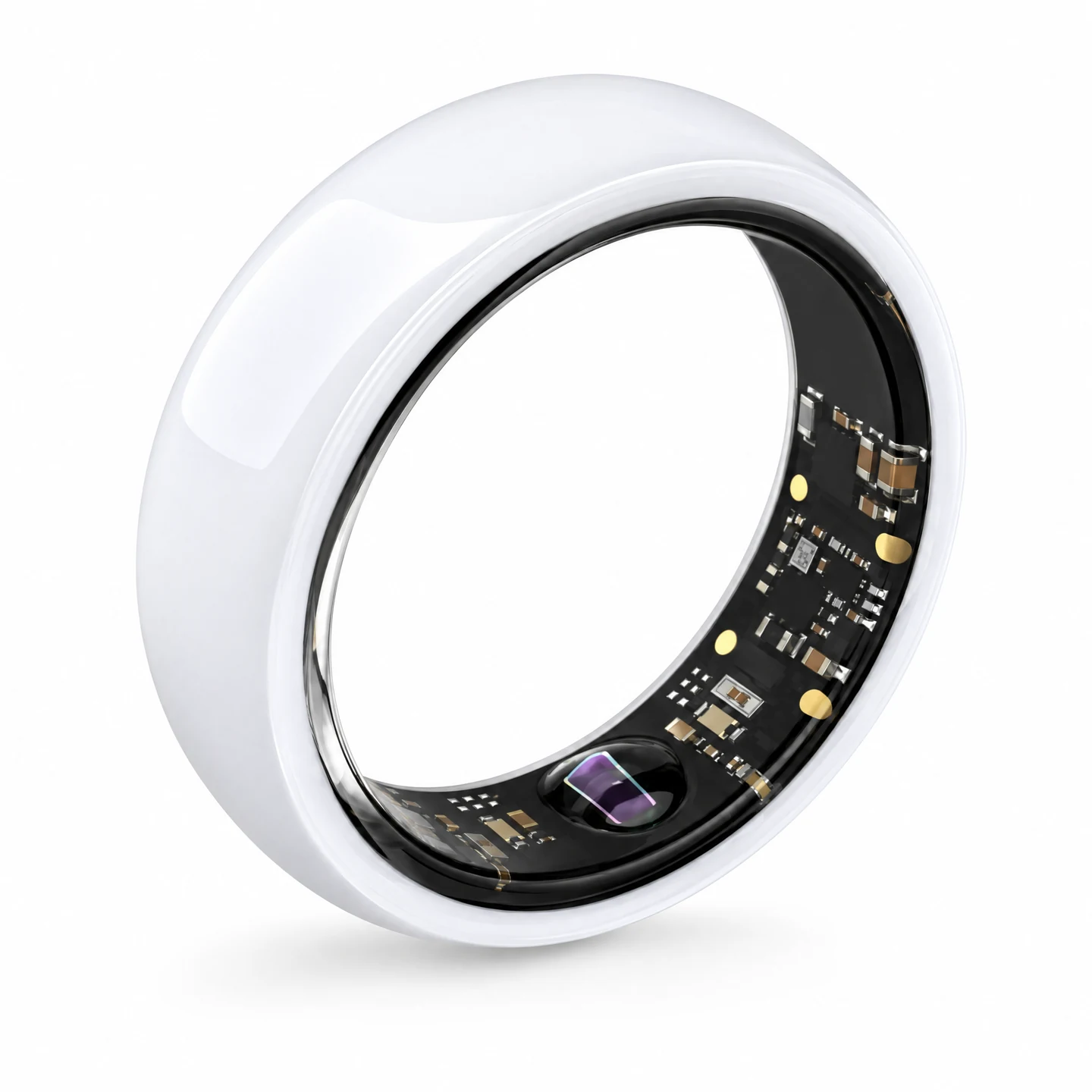 White ceramic ring on a white background. AI-created product image based on the original reference.